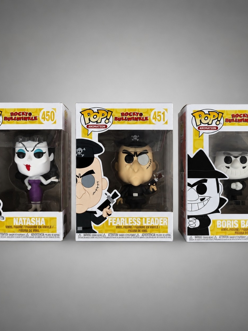 Funko Animation  Rocky And Bullwinkle 3 Lot  Figures Set
